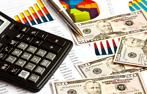 Money, financial graphs, and other business stuff — Stock Photo, Image