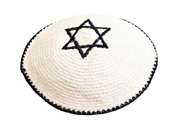 Headwear judaico tradicional com estrela bordada de David — Fotografia de Stock