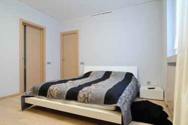 Modern iç. Yatak odası.