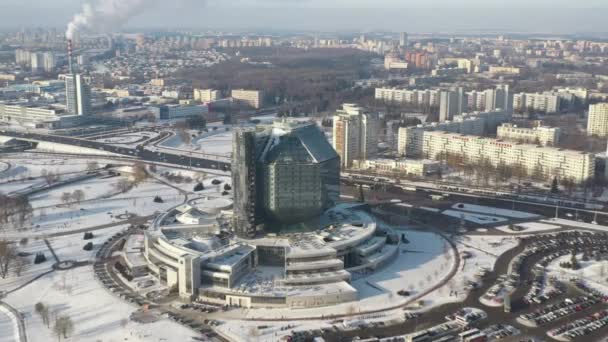 Belarus Minsk December 2021 Nationale Bibliotheek Van Belarus Minsk — Stockvideo