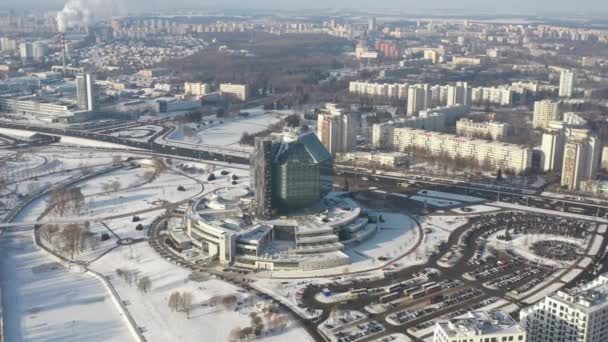 Belarus Minsk December 2021 Nationale Bibliotheek Van Belarus Minsk — Stockvideo