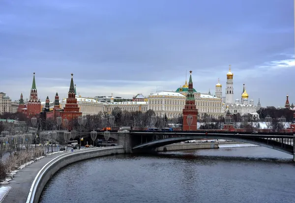 Moscow Kremlin Panorama Cold Winter Day January — Stock Photo, Image