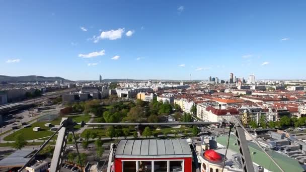 Skyline Vienna from the historic Ferris Wheel — Stock Video