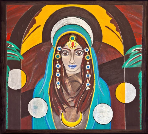 Портретный образ восточной, святой и духовной женщины — стоковое фото