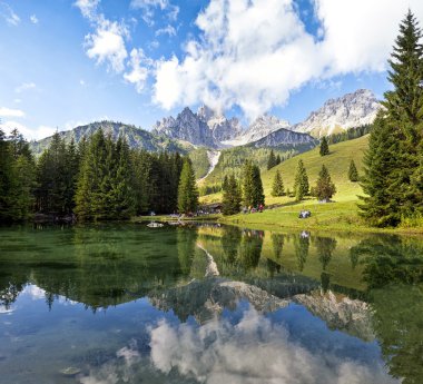 View from Almsee to the Bischofsmütze of Salzburg - Austria