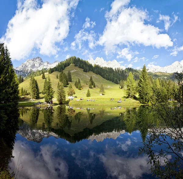 Małe jezioro alpejskie w Austrii — Zdjęcie stockowe