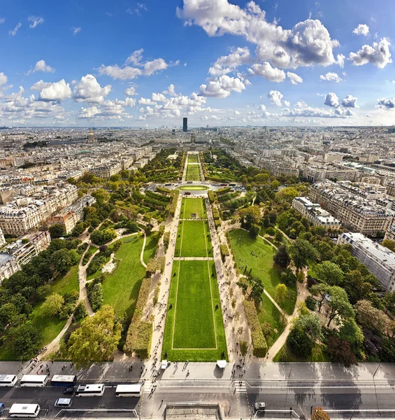 Havadan görünümü paris champ de Mars,