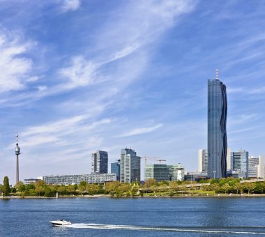 Skyline of Donau City Vienna and the new DC-Tower clipart