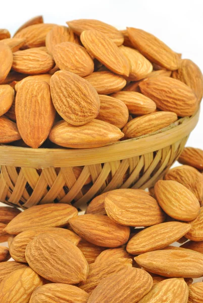 Almonds in a basket — Stock Photo, Image