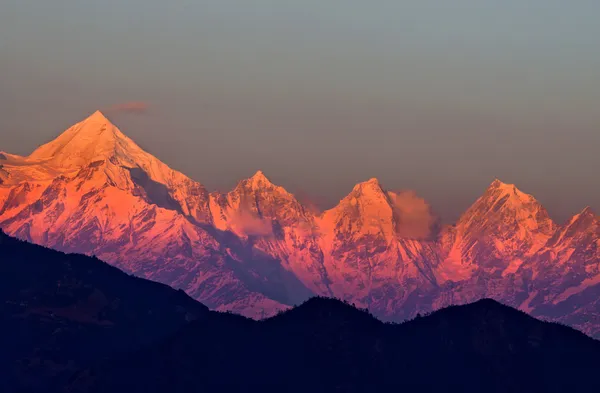 Panchachuli di montagna Immagine Stock