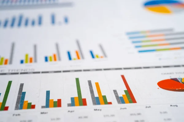 Grafieken Grafieken Papier Financiële Ontwikkeling Bankrekening Statistiek Investeringen Analytische Onderzoekseconomie — Stockfoto