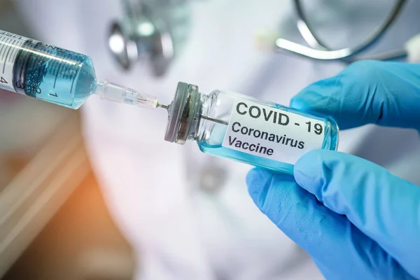 Разработка Коронавирусной Вакцины Ковид Использования Врачами Лечении Больных Больнице — стоковое фото