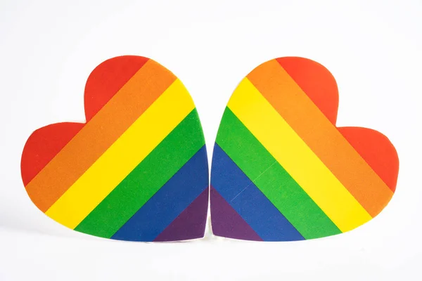 Rainbow Colorful Hearts Pride Month Celebrate Annual June Social Symbol — Stock Photo, Image