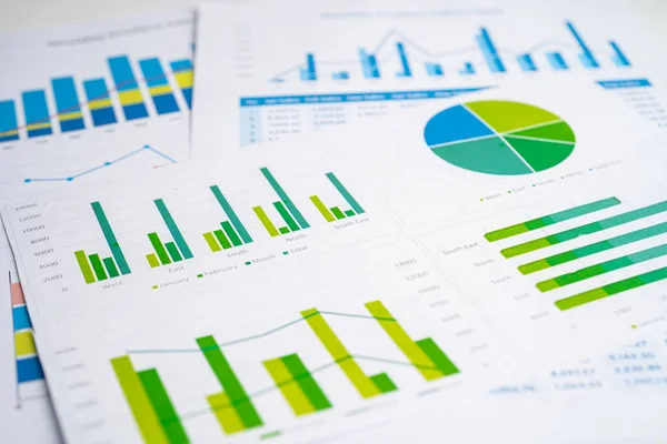 Diagramme Graphiken Papier Finanzentwicklung Bankkonto Statistik Investment Analytic Research Data — Stockfoto