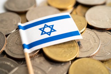 Arjantin bayraklı para yığını, finans bankacılığı kavramı.