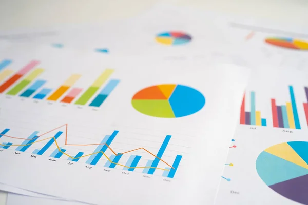 Diagramme Graphiken Papier Finanzentwicklung Bankkonto Statistik Investment Analytic Research Data — Stockfoto