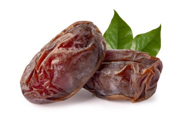 Kesme yolu olan beyaz arkaplanda bulunan hurma palmiyesi Orta Doğu ve İndus Vadisi 'nin temel gıdasıdır..