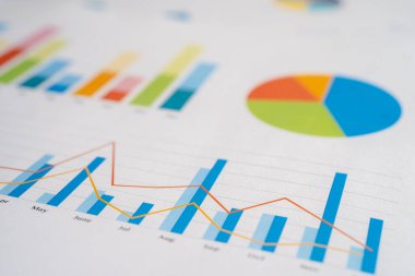 Çizelge ya da grafik. Mali, hesap, istatistik ve iş verileri kavramı.