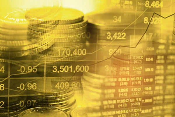 Beursinvestering Handel Financiële Munt Forex Voor Het Analyseren Van Winstfinanciering — Stockfoto