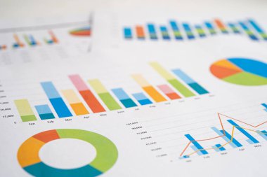 Çizelge ya da grafik. Mali, hesap, istatistik ve iş verileri kavramı.