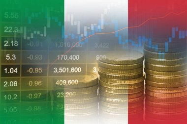 Finansal, madeni para ve İtalya bayrağı veya Forex borsa yatırımları kar finansmanı ticari eğilimi veri geçmişini analiz etmek için.