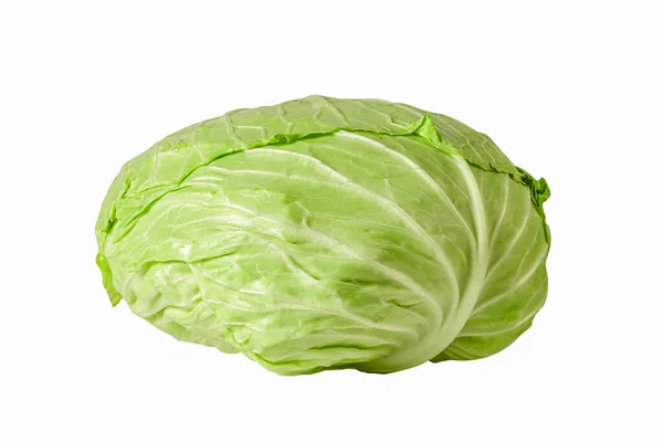 Cabbage Fresh Vegetable Isolated White Background Clipping Path — Fotografia de Stock