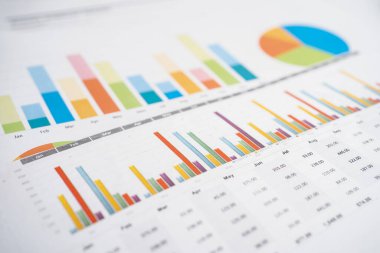 Charts graphs paper. Financial development, Banking Account, Statistics, Investment Analytic research data economy, Stock exchange trading, Business office company meeting concept.