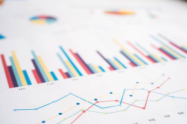 Çizelge ya da grafik. Mali, hesap, istatistik ve iş verileri kavramı.
