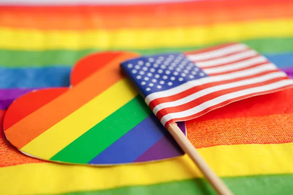 Estados Unidos Bandera Fondo Del Arco Iris Símbolo Bandera Del —  Fotos de Stock