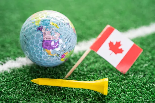 Bangkok Tailandia Enero 2022 Pelota Golf Con Bandera Canadá Camiseta — Foto de Stock