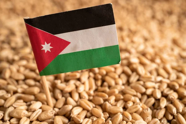 Grains Wheat Jordan Flag Trade Export Economy Concept — 스톡 사진