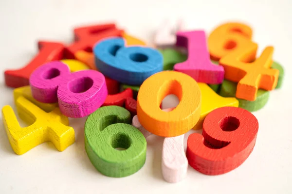 Math Number Colorful White Background Education Study Mathematics Learning Teach — Stock Photo, Image