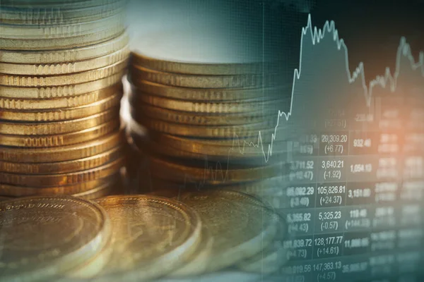 Beursinvestering Trading Financiële Munt Grafiek Grafiek Forex Voor Het Analyseren — Stockfoto