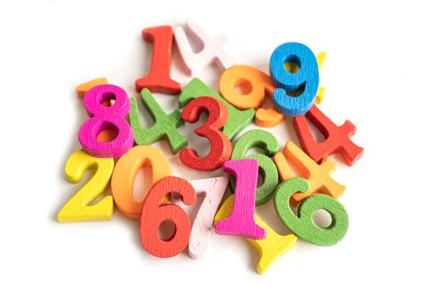 Math Number Colorful White Background Education Study Mathematics Learning Teach — Stock Photo, Image
