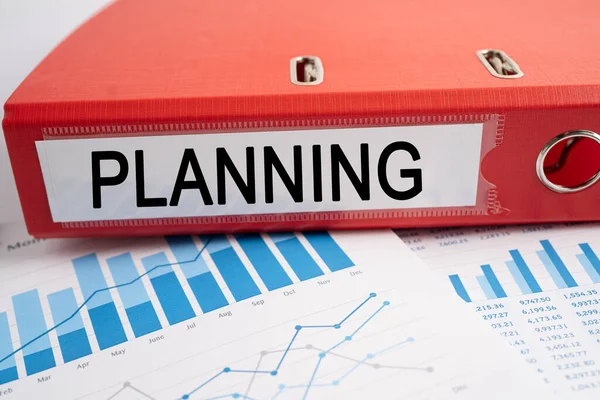 Planning Binder Data Finance Report Business Graph Analysis Office — Foto Stock
