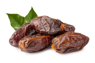 Beyaz arka planda bulunan hurma palmiyesi Orta Doğu ve İndus Vadisi 'nin temel gıdasıdır..