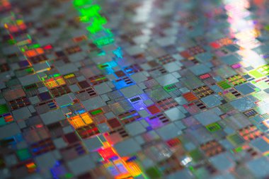 Tümleşik devre yarı iletken üretimi için silikon gofret.