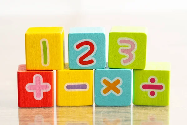 Math Number Colorful White Background Education Study Mathematics Learning Teach Stock Picture