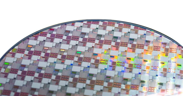 Silicon Wafer Manufacturing Semiconductor Integrated Circuit — Stock Photo, Image