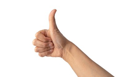 Asyalı kadın güzel, boş bir el beyaz arka planda kırpma yolu ile izole edilmiş..