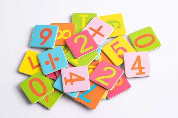 Math Number Colorful White Background Education Study Mathematics Learning Teach Royalty Free Stock Photos