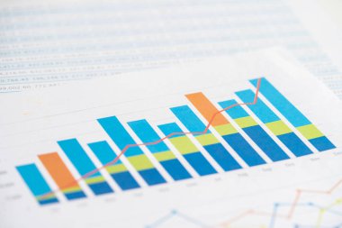 Çizelge ya da grafik. Mali, hesap, istatistik ve iş verileri kavramı.