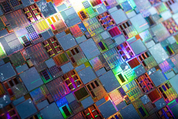 Silicon Wafer Manufacturing Semiconductor Integrated Circuit — Stock Photo, Image