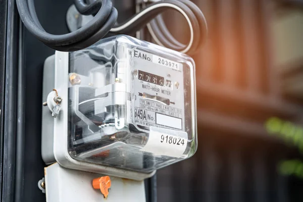 Medidor Elétrico Potência Medição Para Custo Energia Casa Escritório — Fotografia de Stock