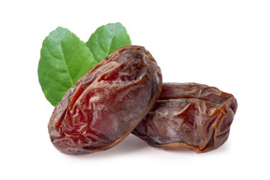 Beyaz arka planda bulunan hurma palmiyesi Orta Doğu ve İndus Vadisi 'nin temel gıdasıdır..