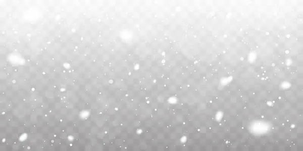 Nieve Navidad Caída Copos Nieve Sobre Fondo Transparente Nevadas Ilustración — Archivo Imágenes Vectoriales