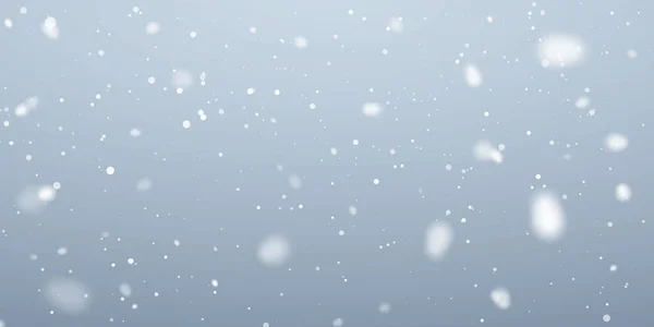 Neve Natale Fiocchi Neve Cadenti Sfondo Scuro Nevicate Illustrazione Vettoriale — Vettoriale Stock