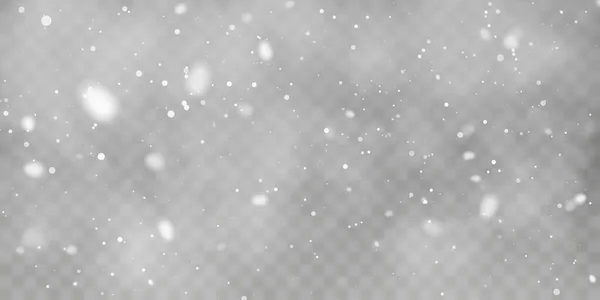Nieve Navidad Caída Copos Nieve Sobre Fondo Transparente Nevadas Ilustración — Archivo Imágenes Vectoriales