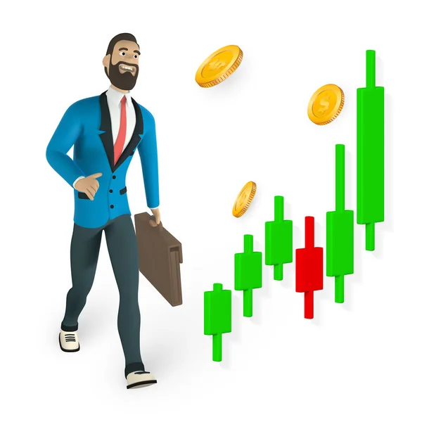 Handel Med Aktier Finansiellt Diagram För Att Köpa Och Sälja — Stock vektor