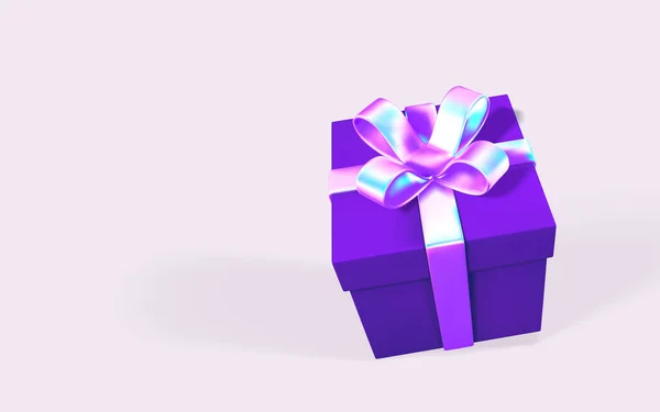 Renderizar Dibujar Por Malla Caja Regalo Realista Con Arco Caja — Vector de stock